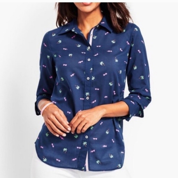 Talbots Petite Small Button Down Cotton - Picture 1 of 6
